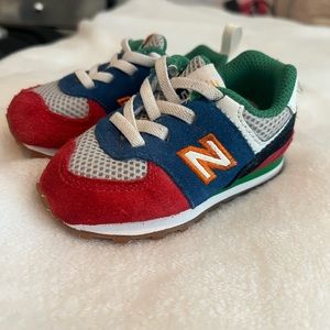 New balance color block infant shoes.